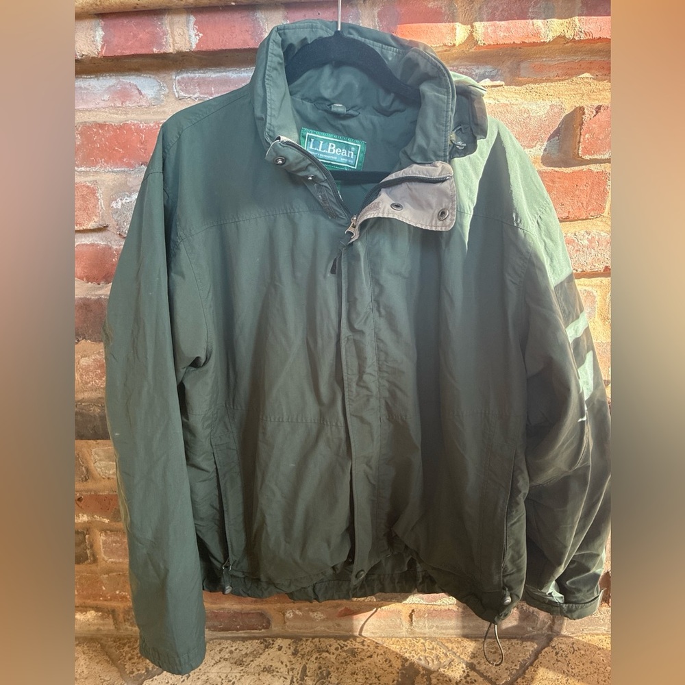 Vintage L.L. Bean 0BCY9 Hooded Shell Jacket Men’s XL Green